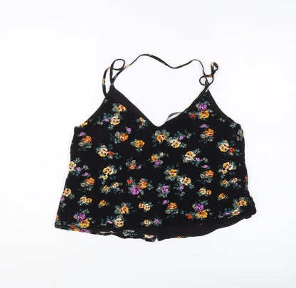 Stradivarius Women's Black Floral Camisole, Size M