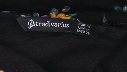 Stradivarius Women's Black Floral Camisole, Size M
