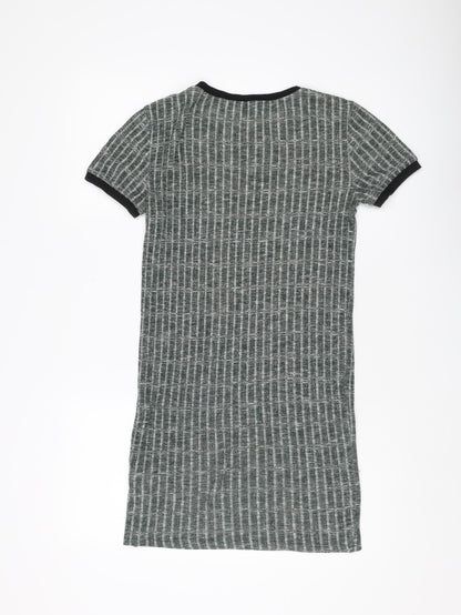 Forever 21 Women's Grey Striped T-Shirt Dress XS