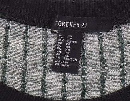 Forever 21 Women's Grey Striped T-Shirt Dress XS