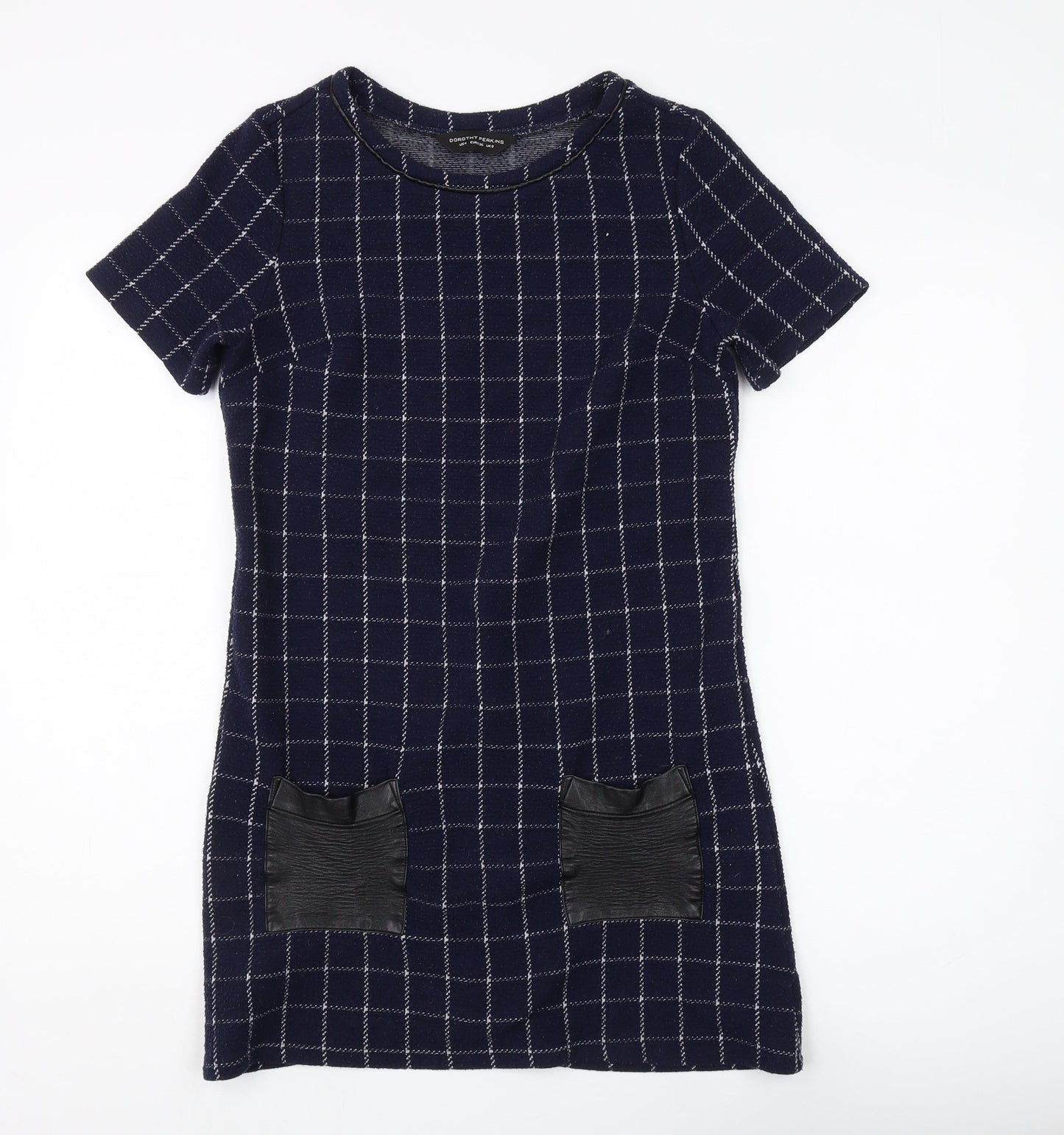 Dorothy Perkins Women's Blue Check Shift Dress Size 8