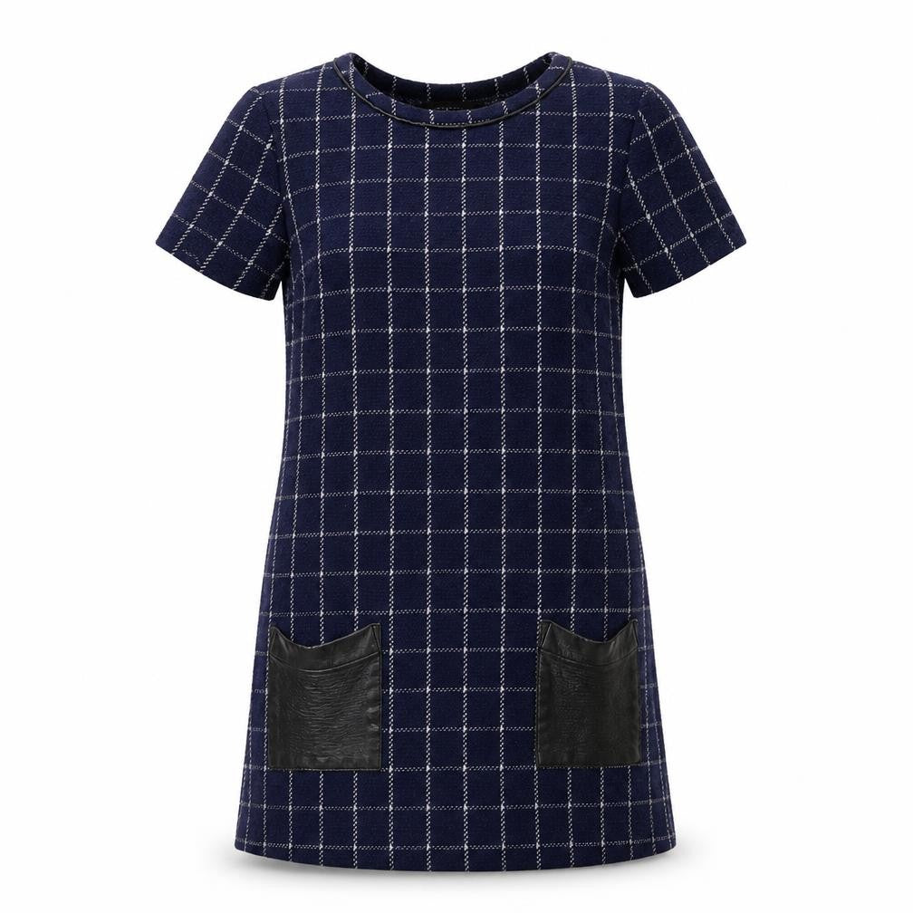 Dorothy Perkins Women's Blue Check Shift Dress Size 8
