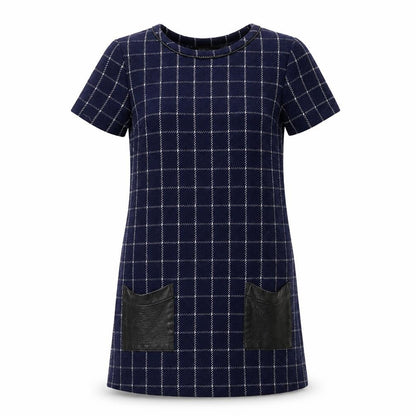 Dorothy Perkins Women's Blue Check Shift Dress Size 8