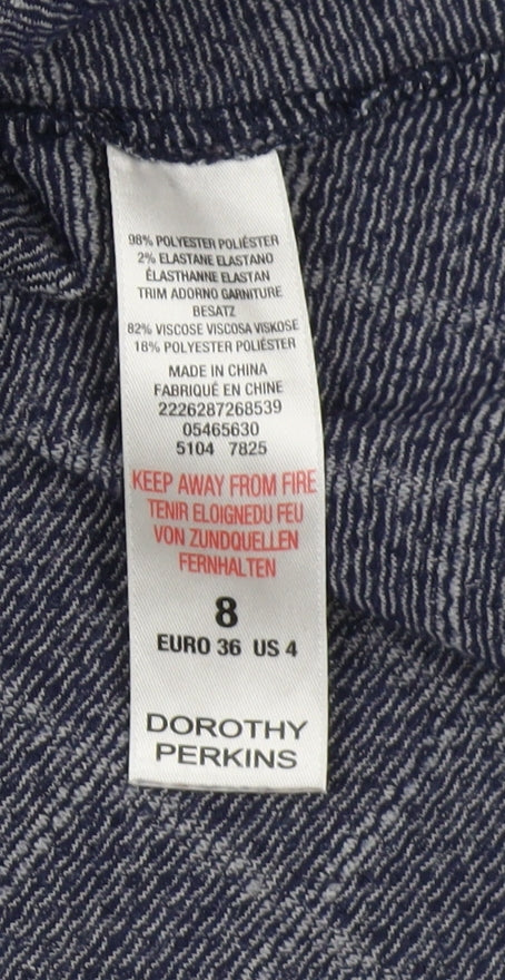 Dorothy Perkins Women's Blue Check Shift Dress Size 8