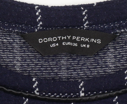 Dorothy Perkins Women's Blue Check Shift Dress Size 8