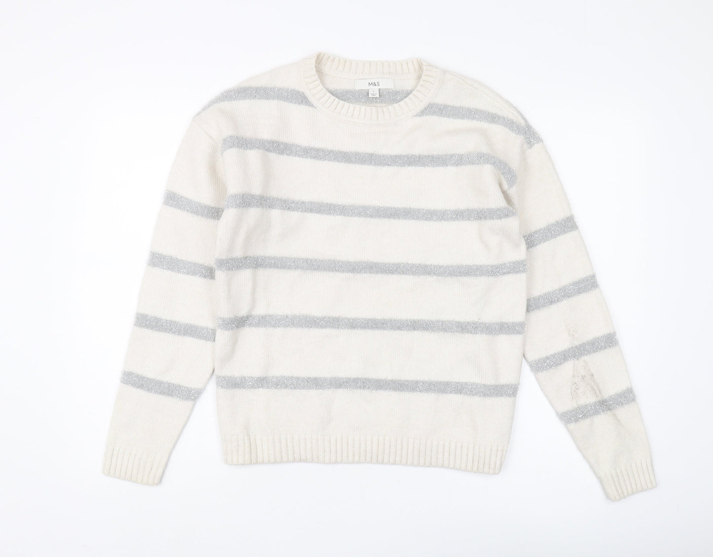 Womens UK Size S Marks and Spencer Ivory Pullover Jumper