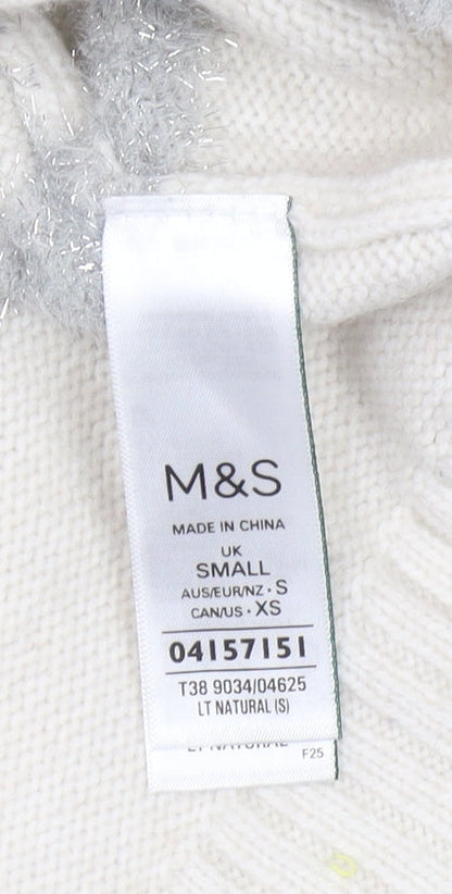 Womens UK Size S Marks and Spencer Ivory Pullover Jumper