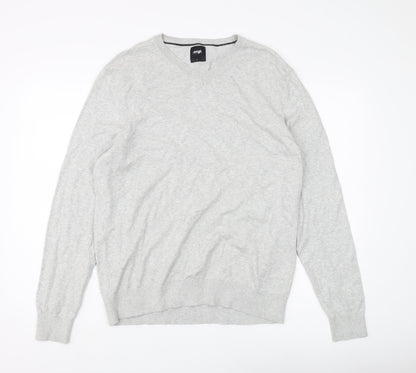 Burton Menswear Men's Grey V-Neck Pullover Jumper - L