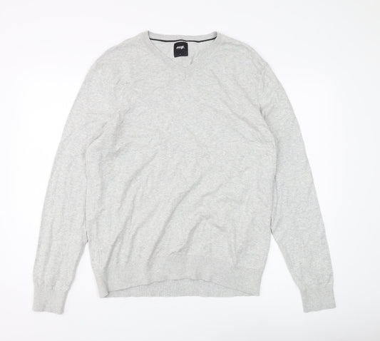 Burton Menswear Men's Grey V-Neck Pullover Jumper - L