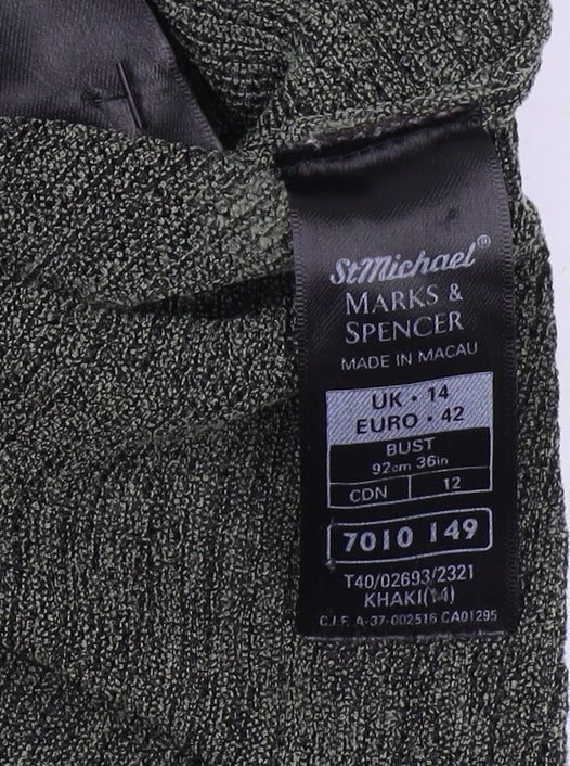 Womens UK Size 14 Marks and Spencer Green Pullover Jumper