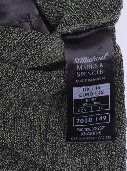 Womens UK Size 14 Marks and Spencer Green Pullover Jumper