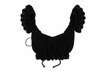 Womens UK Size XS Stradivarius Black Camisole Cropped