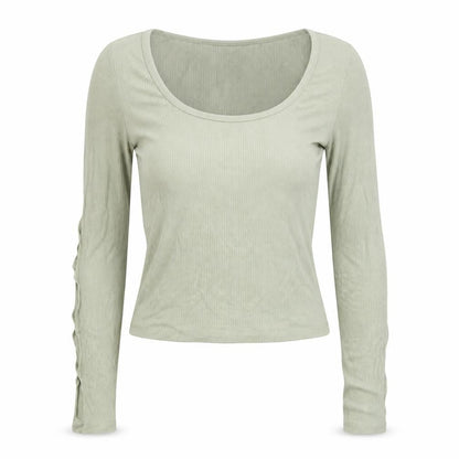 NA-KD Women's M Green Long Sleeve Blouse