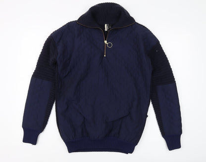 Topshop Unisex Blue XS Full Zip Jumper