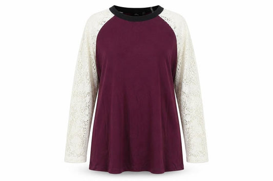 Front view of ASOS Women's Purple 3/4 Sleeve Top, size 12, Maternity