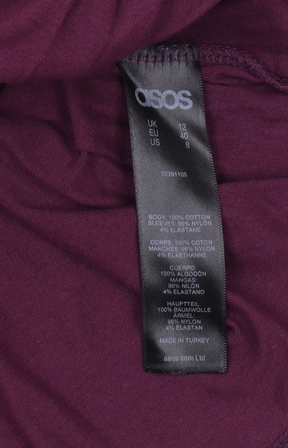 Womens UK Size 12 ASOS Purple Basic T-Shirt