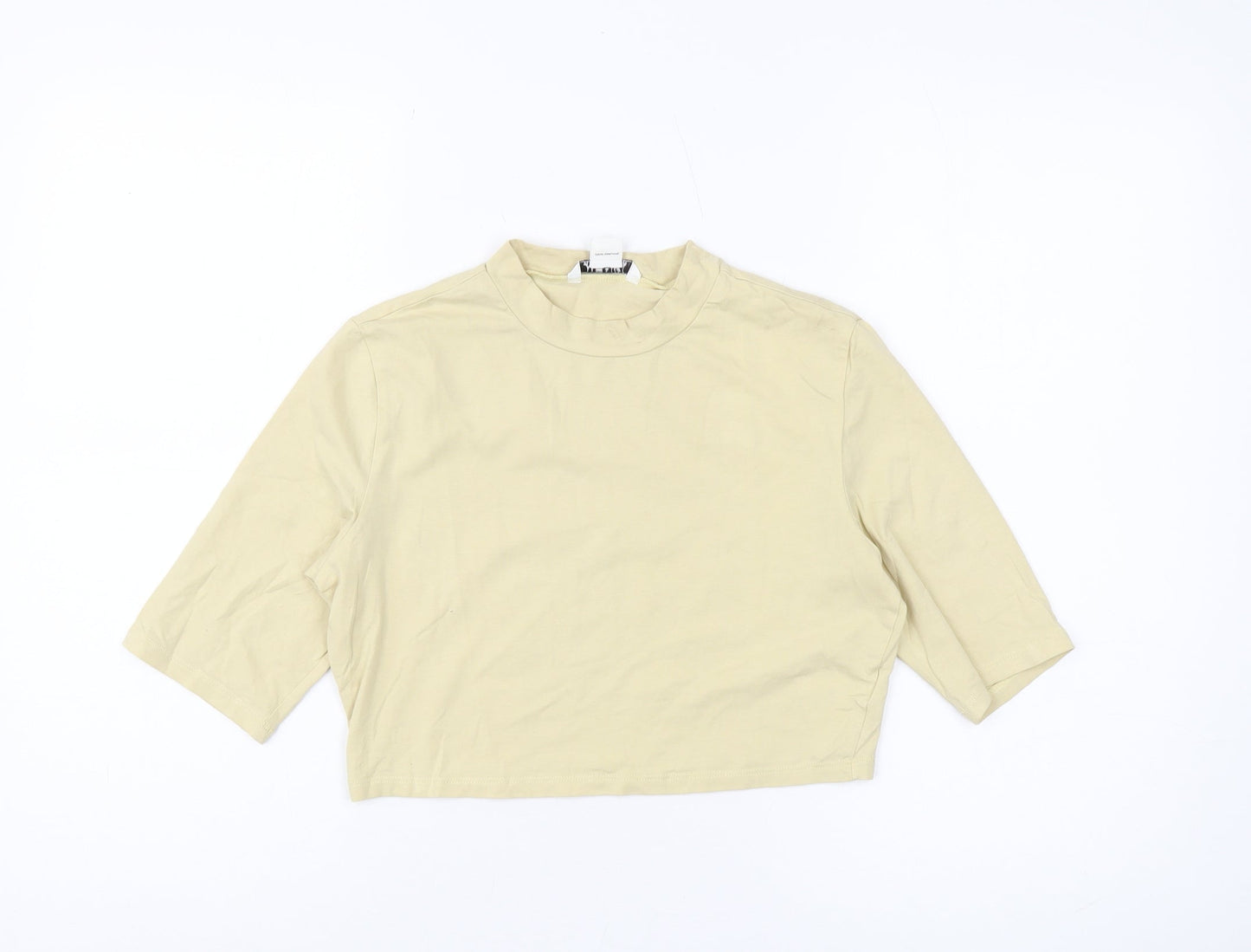 Womens UK Size 12 Monki Beige Cropped T-Shirt