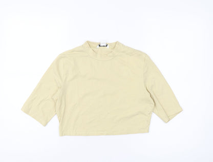 Womens UK Size 12 Monki Beige Cropped T-Shirt