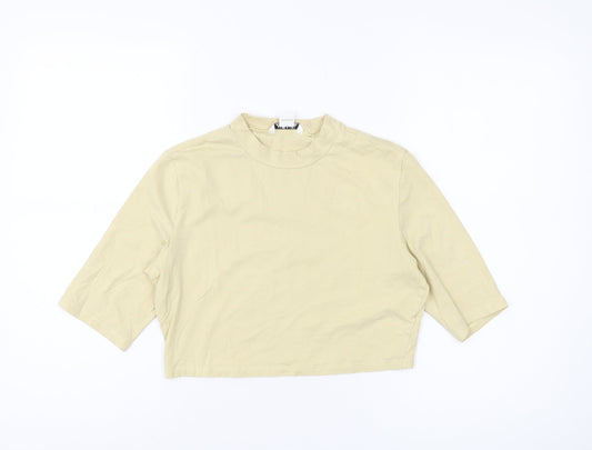 Womens UK Size 12 Monki Beige Cropped T-Shirt