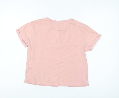 Womens UK Size 6 Topshop Pink Basic T-Shirt