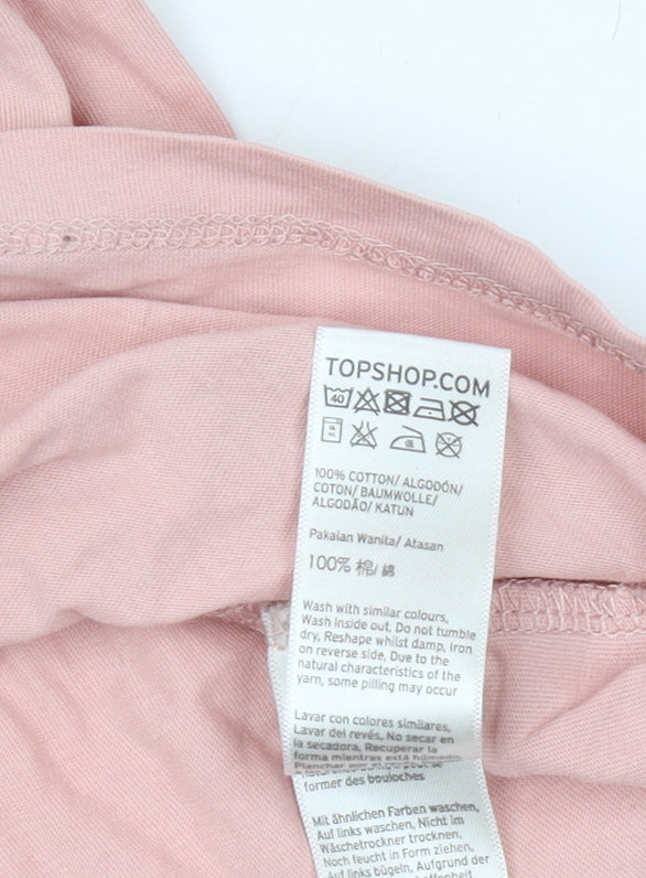 Womens UK Size 6 Topshop Pink Basic T-Shirt