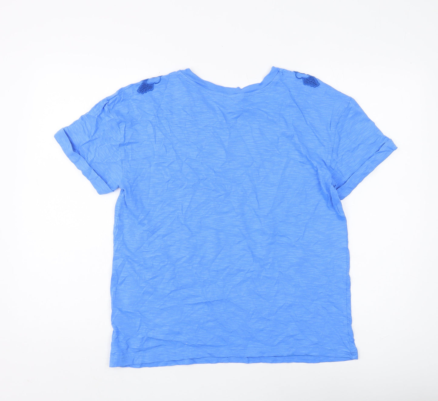 Marks and Spencer Women's Blue T-Shirt, Size 10, Casual, Embroidered