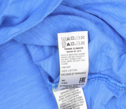 Marks and Spencer Women's Blue T-Shirt, Size 10, Casual, Embroidered