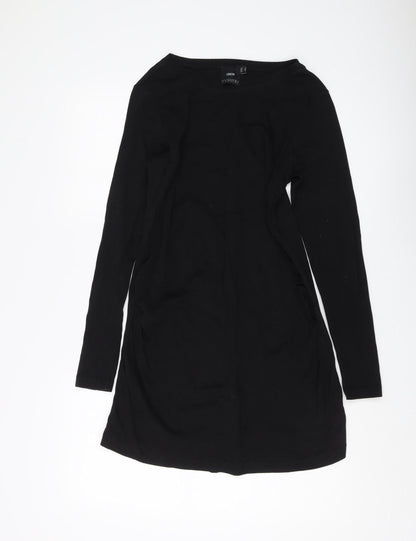 ASOS Maternity Black Long Sleeve Cotton Dress