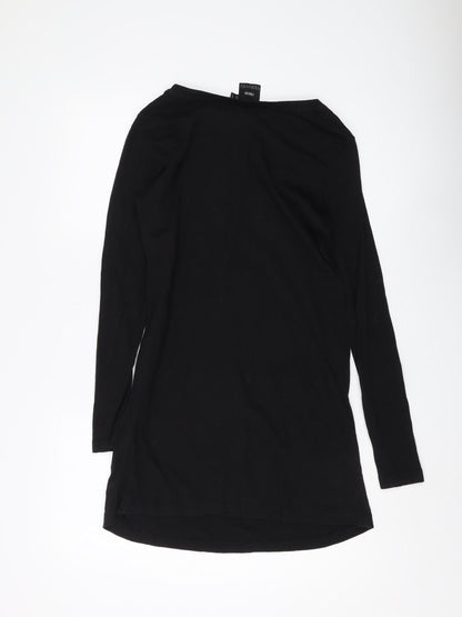 ASOS Maternity Black Long Sleeve Cotton Dress