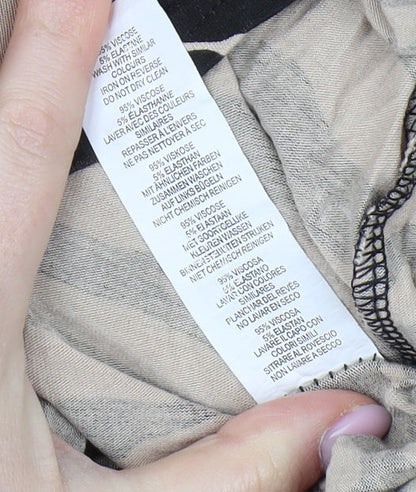 Boohoo Beige Animal Print Midi Bodycon Dress Size 12