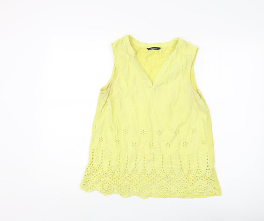 Womens UK Size 12 Roman Yellow Tunic Tank