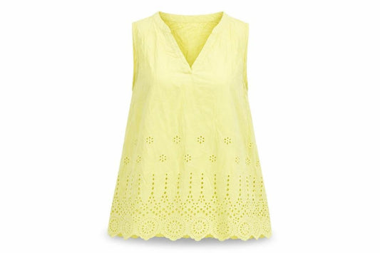 Front view of Roman Women's Yellow Sleeveless Tunic Tank, size 12