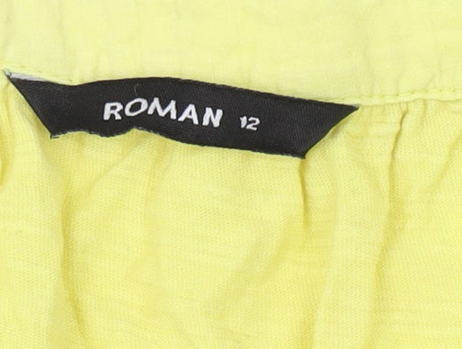 Womens UK Size 12 Roman Yellow Tunic Tank