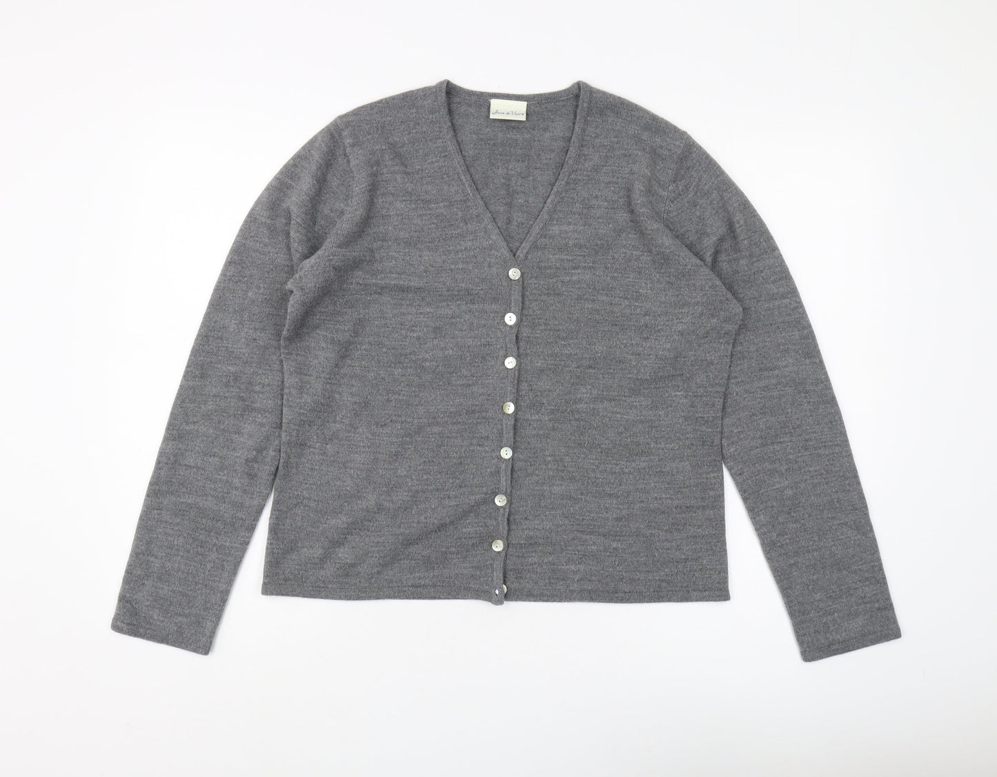 Womens UK Size L Joie de Vivre Grey Cardigan Jumper
