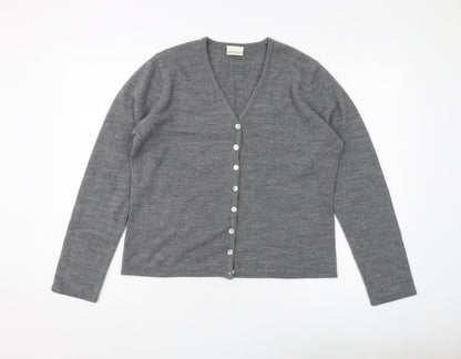 Womens UK Size L Joie de Vivre Grey Cardigan Jumper