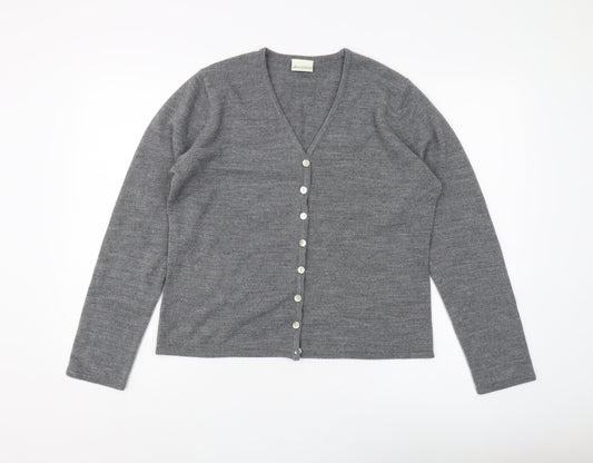 Womens UK Size L Joie de Vivre Grey Cardigan Jumper