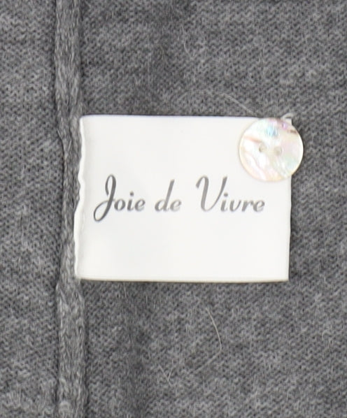 Womens UK Size L Joie de Vivre Grey Cardigan Jumper