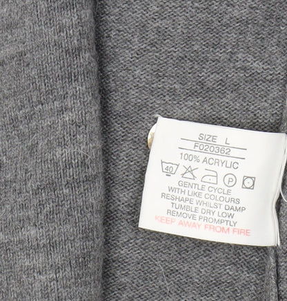 Womens UK Size L Joie de Vivre Grey Cardigan Jumper