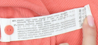 Womens UK Size S Zara Pink Cropped Button-Up