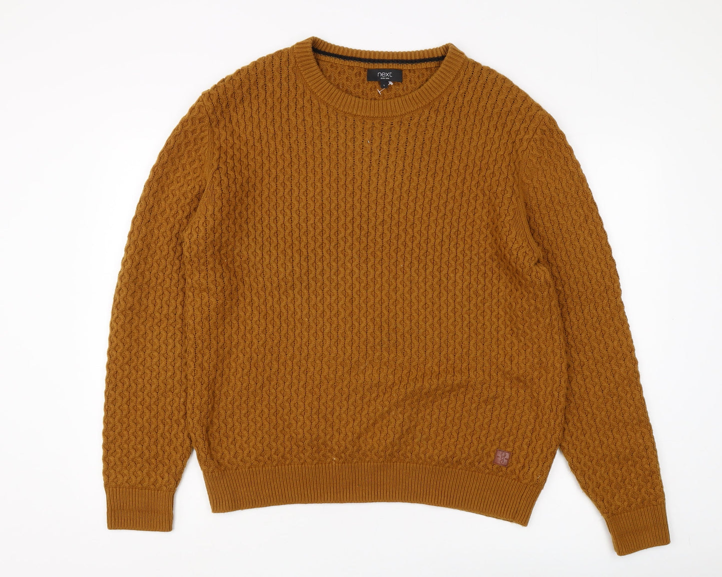 Next Men's Brown Cable-Knit Jumper L Pullover