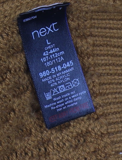 Next Men's Brown Cable-Knit Jumper L Pullover
