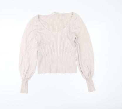 Womens UK Size 8 MNG Beige Pullover Jumper
