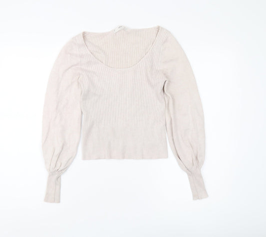 Womens UK Size 8 MNG Beige Pullover Jumper
