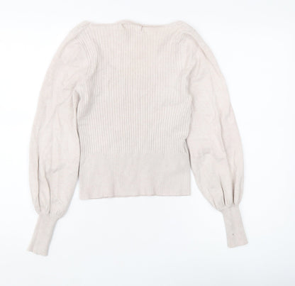 Womens UK Size 8 MNG Beige Pullover Jumper