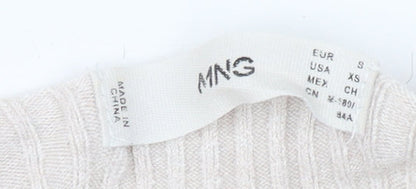 Womens UK Size 8 MNG Beige Pullover Jumper