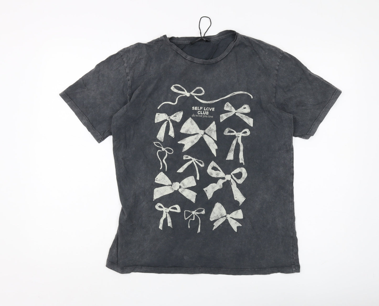 Womens UK Size 12 Stradivarius Black Basic T-Shirt