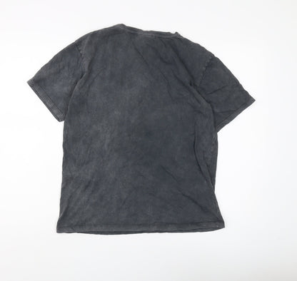 Womens UK Size 12 Stradivarius Black Basic T-Shirt