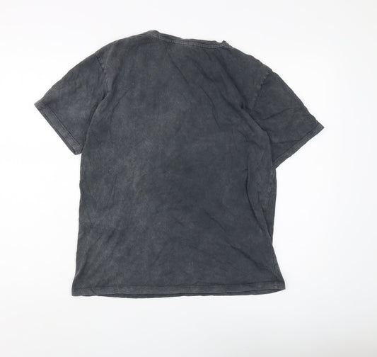 Womens UK Size 12 Stradivarius Black Basic T-Shirt