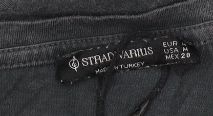 Womens UK Size 12 Stradivarius Black Basic T-Shirt