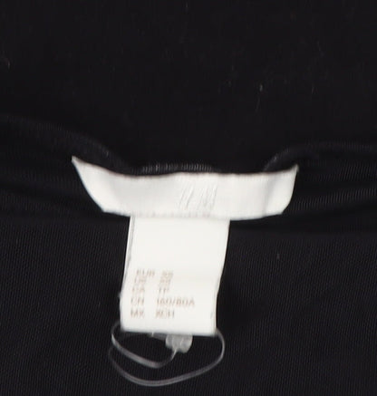 Womens UK Size 10 H&M Black Basic T-Shirt
